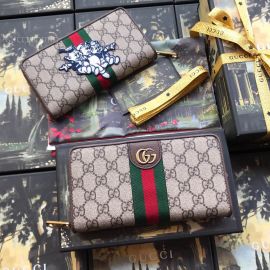Gucci GG Supreme Long Wallet With Three Little Pigs Brown 557696
