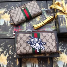 Gucci GG Supreme Long Wallet With Three Little Pigs Brown 557696