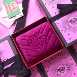 Gucci GG Marmont Velvet Matelasse Wallet Purple 474802