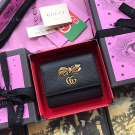 Gucci Leather Wallet With Bow Black 524294