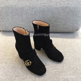 Gucci Black Suede Leather Boots with Double G and Fringe 75MM 2191006