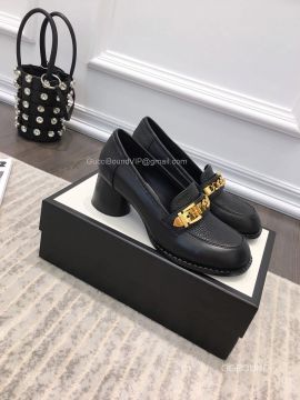 Gucci Calfskin Mid Heel Loafer with Chain 55MM 2191027