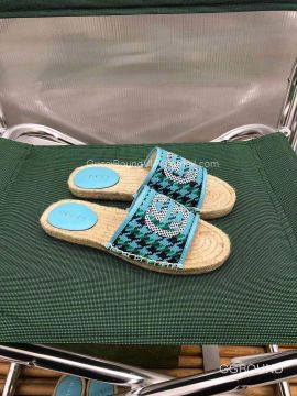Gucci Interlocking G Canvas Espadrille Flat Slide Sandal 2191061