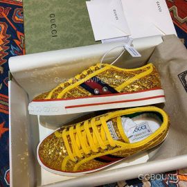 Gucci Tennis 1977 High Top Sneaker in Sparkling Gold Sequin 2191100