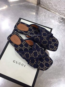 Gucci GG Fabric Slide Sandal in Blue 2191105