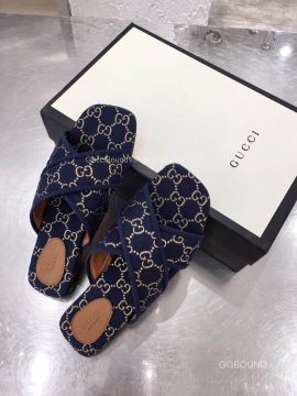 Gucci GG Fabric Slide Sandal in Blue 2191105
