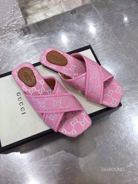 Gucci GG Fabric Slide Sandal in Pink 2191106