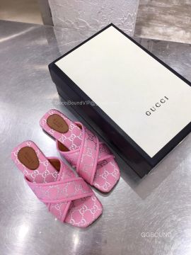 Gucci GG Fabric Slide Sandal in Pink 2191106