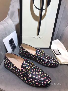 Gucci Liberty Floral Leather Slipper Loafers with Horsebit 2191122