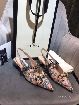 Gucci Liberty Floral Leather Slingback Pump with Horsebit and Chain 35MM 2191123