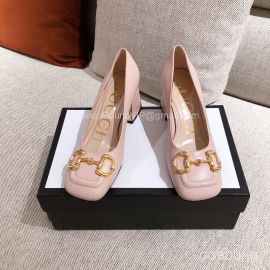 Gucci Womens Mid Heel Pump with Horsebit in Pink Calfskin 2191132