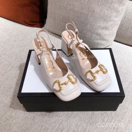 Gucci Womens Mid Heel Slingback with Horsebit in White Calfskin 2191135