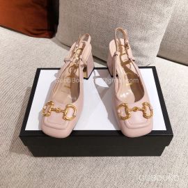 Gucci Womens Mid Heel Slingback with Horsebit in Pink Calfskin 2191136