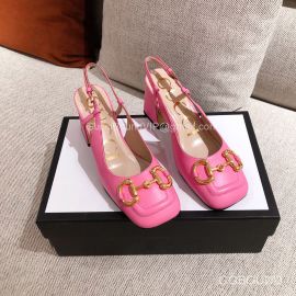Gucci Womens Mid Heel Slingback with Horsebit in Hot Pink Calfskin 2191137