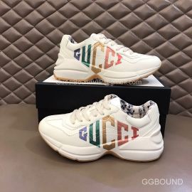 Gucci White Leather Rhyton Glitter Sneakers 2191143