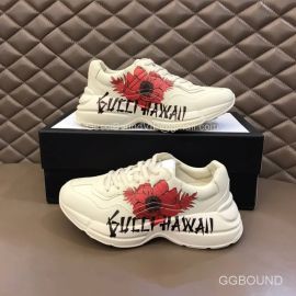 Gucci Leather Rhyton Hawaii Print Sneakers 2191147