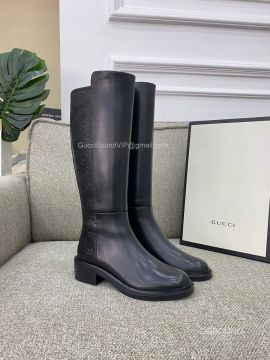Gucci GG Signature Calf Leather Knee High Boot Black 40MM 2191149