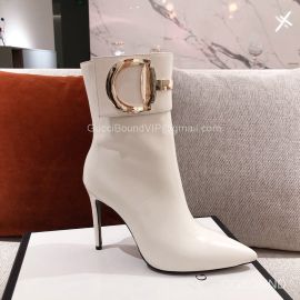 Gucci White Calf Leather Ankle Boot with Large Horsebit 2191154