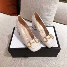 Gucci Classic Mid Heel Pump with Horsebit White Leather 2191157