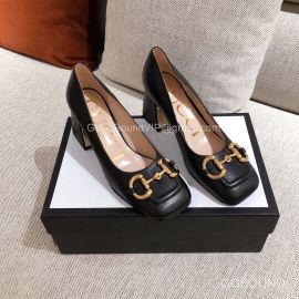 Gucci Classic Mid Heel Pump with Horsebit Black Leather 2191158