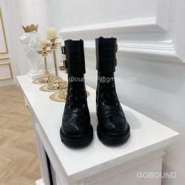 Gucci Black GG Signature Leather Ankle Boot with Interlocking G 2191166