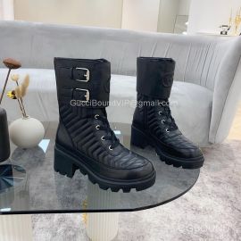 Gucci Black Matelasse Leather Ankle Boot with Interlocking G 2191168