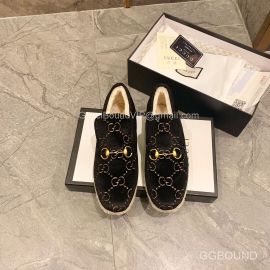 Gucci GG Black Velvet Loafer with Horsebit and Wool Lining 2191171