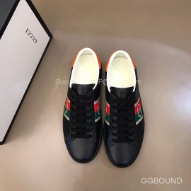 Gucci Web Interlocking G Leather Ace Sneakers Black 2191179