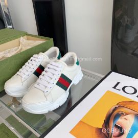 Gucci Web Stripe Nathane Hybrid Shoe Boot Sneaker in White Calfskin Leather 2191201