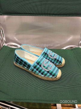 Gucci Interlocking G Canvas Espadrille Flat 2191205