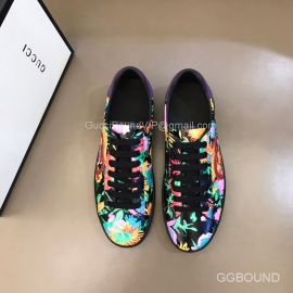 Gucci Ace Sneakers with Interlocking G and Floral in Black Calfskin 2191213
