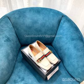 Gucci Web GG Logo Loafers with Red Heart in OFF White Calfskin 2191220