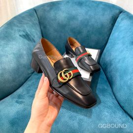 Gucci Web GG Logo Loafers with Red Heart in Black Calfskin 2191221