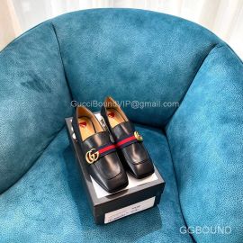 Gucci Web GG Logo Loafers with Red Heart and Jewel Heel in Black Calfskin 35MM 2191223