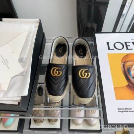 Gucci GG Marmont Espadrilles Flats in Black Matelasse Calfskin 2191243