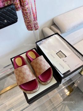 Gucci Platform Slide Sandal with GG Supreme 2191247
