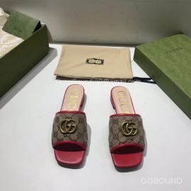 Gucci GG Canvas Slides Sandal Red 2191269