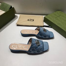 Gucci GG Canvas Slides Sandal Sky Blue 2191270