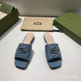 Gucci GG Canvas Slides Sandal Sky Blue 2191270