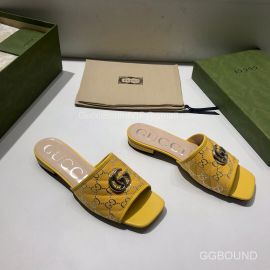 Gucci GG Canvas Slides Sandal Yellow 2191272