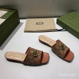 Gucci GG Canvas Slides Sandal Tan 2191273