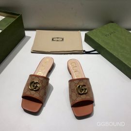 Gucci GG Canvas Slides Sandal Tan 2191273