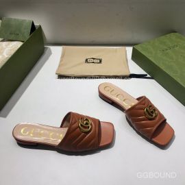 Gucci Double G Slides Sandal in Matelasse Tan Calfskin 2191274