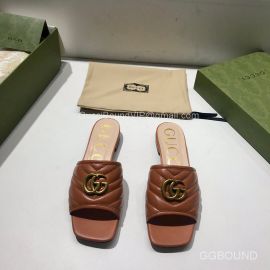Gucci Double G Slides Sandal in Matelasse Tan Calfskin 2191274