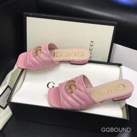 Gucci Double G Slides Sandal in Matelasse Pink Calfskin 2191275