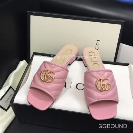 Gucci Double G Slides Sandal in Matelasse Pink Calfskin 2191275