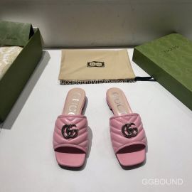 Gucci Double G Slides Sandal in Matelasse Pink Calfskin 2191277