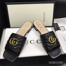 Gucci Double G Slides Sandal in Matelasse Black Calfskin 2191278