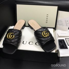 Gucci Double G Slides Sandal in Matelasse Black Calfskin 2191279