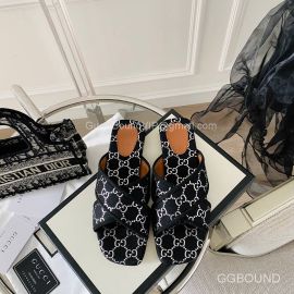 Gucci GG Canvas Cross Strap Slides Sandal Black 2191292